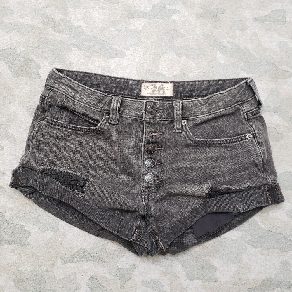 We The Free Shorts‎ Womens 26 Black Distressed Pockets